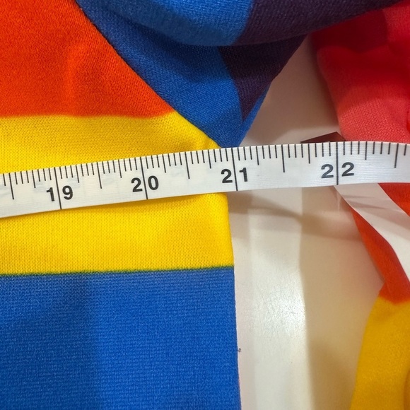 XUERUAI Colorful Striped Pullover Hoodie Ribbed Cuffs and Waist Size Medium NWT - Picture 5 of 9